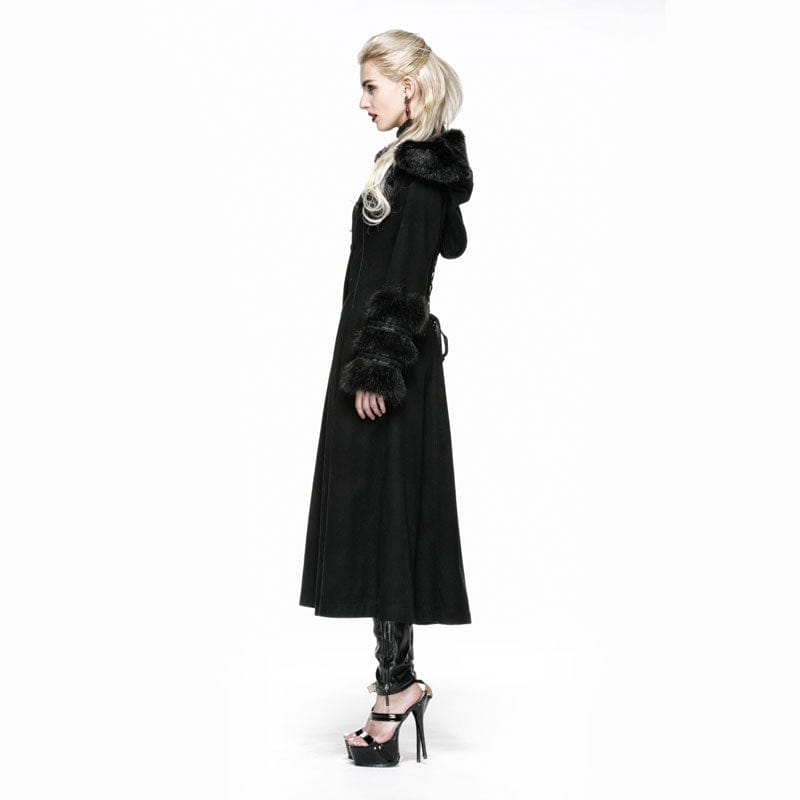 PUNK RAVE Women's Gothic Women's Hooded Overcoat