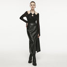 PUNK RAVE Damen Grunge Schwarzes Netzcape mit Neckholder-Oberteil