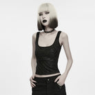PUNK RAVE Women's Grunge Decadent Distressed Tank Top