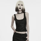 PUNK RAVE Women's Grunge Decadent Distressed Tank Top