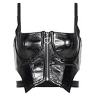 PUNK RAVE Women's Grunge Front Zip Slip Faux Leather Vests