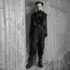 PUNK RAVE Women's Grunge Geometric Pattern Long Sleeve Shirts