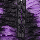 PUNK RAVE Women's Grunge Ruffled Tie-dyed Slip Dress Purple