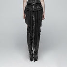 PUNK RAVE Damen Lolia Shorts aus Samt mit Schnürung, Spitzensaum und langen Rüschen