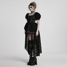 PUNK RAVE Women's Lolita Puff Sleeved Layered High/low Prom Dress
