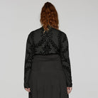 PUNK RAVE Women's Plus Size Gothic Flocking Shirt
