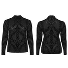 PUNK RAVE Women's Plus Size Gothic Flocking Shirt