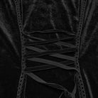 PUNK RAVE Women's Plus Size Gothic Floral Embroidered Lace Splice Velvet Gown Dress Black