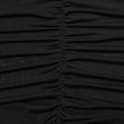 PUNK RAVE Women's Plus Size Gothic Floral Embroidered Pleated Mesh Shirt