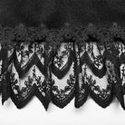 PUNK RAVE Women's Plus Size Gothic Fluffy Splice Lace Hem Coat with Hood