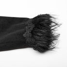 PUNK RAVE Women's Plus Size Gothic Fluffy Splice Lace Hem Coat with Hood