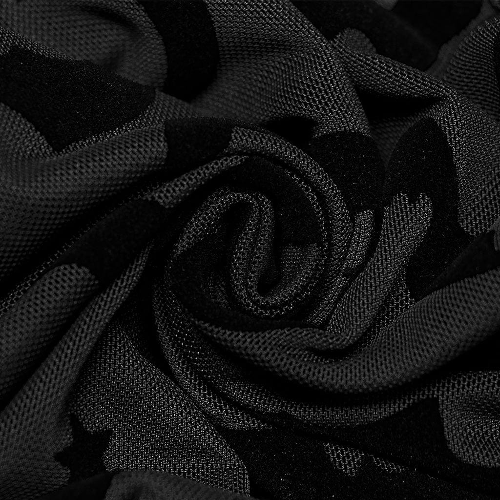 PUNK RAVE Damen-Gothic-Shirt mit unregelmäßigem Fledermaus-Netzstoff in Übergröße