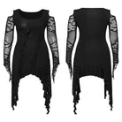 PUNK RAVE Women's Plus Size Gothic Irregular Off-the-shoulder Ruffled Witch Dress