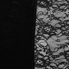 PUNK RAVE Women's Plus Size Gothic Lace-up Lace Splicing Velvet Skirt