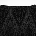 PUNK RAVE Women's Plus Size Gothic Lace-up Sheer Flocked Mesh Skirt