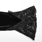 PUNK RAVE Women's Plus Size Gothic Off Shoulder Lace Splice Velvet Dress