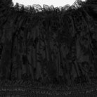 PUNK RAVE Women's Plus Size Gothic Off Shoulder Ruffles Sheer Shirt Black