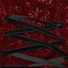 PUNK RAVE Women's Plus Size Gothic Off-the-shoulder Lace-up Red Velvet Gown Dress