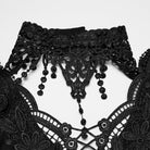 PUNK RAVE Women's Plus Size Gothic Plunging Flared Sleeved Lace-up Shirt