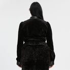 PUNK RAVE Women's Plus Size Gothic Puff Sleeved Gradient Velvet Shirt