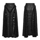 PUNK RAVE Women's Plus Size Gothic Ruffled Lace Splice Embossed Skirt