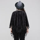 PUNK RAVE Women's Plus Size Gothic Star Tassels Velvet Cape