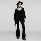 PUNK RAVE Women's Plus Size Gothic Star Tassels Velvet Cape