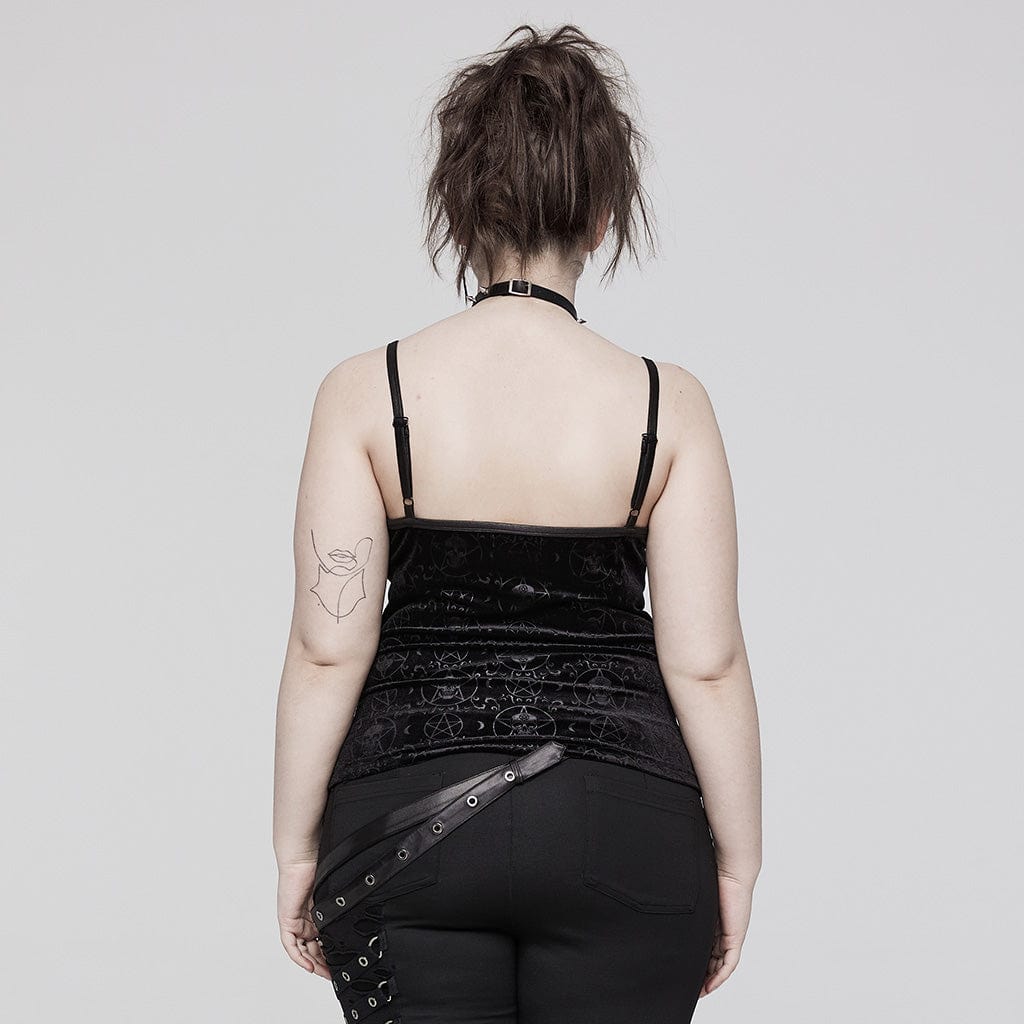 Women's Plus Size Gothic Star Velvet Tank Top – Punk Design