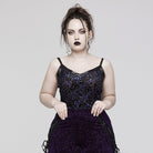 PUNK RAVE Women's Plus Size Punk Contrast Color Leopard Tank Top