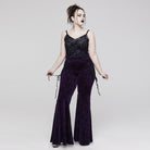 PUNK RAVE Women's Plus Size Punk Contrast Color Leopard Tank Top