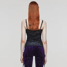 PUNK RAVE Women's Plus Size Punk Contrast Color Leopard Tank Top