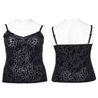 PUNK RAVE Women's Plus Size Punk Contrast Color Leopard Tank Top