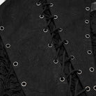 PUNK RAVE Women's Punk Asymmetric Eyelet Lace-up Distressed Maxi Skirt