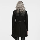 PUNK RAVE Women's Punk Asymmetric Lapel Lace-up Long Jacket