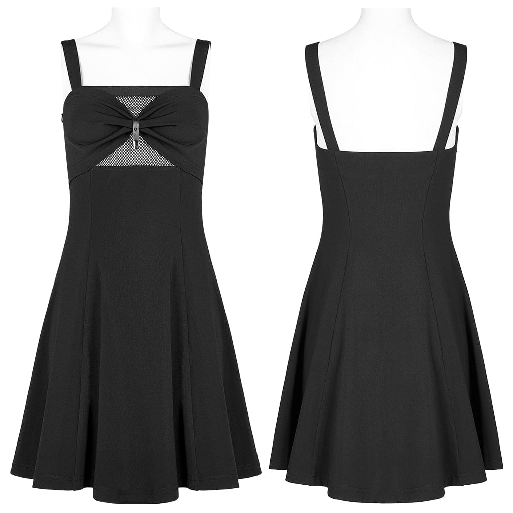 PUNK RAVE Women's Punk Bowknot Slip Dress