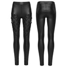 PUNK RAVE Women's Punk Braided Strap Buckle Leggings