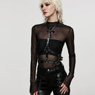 PUNK RAVE Women's Punk Buckle Halterneck Body Harness
