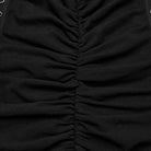 PUNK RAVE Women's Punk Buckle Lace-Up Distressed Slip Dress Black