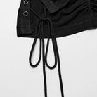 PUNK RAVE Women's Punk Buckle Lace-Up Distressed Slip Dress Black