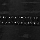 PUNK RAVE Women's Punk Buckle Lace-Up Eyelet Off Shoulder Dress Black