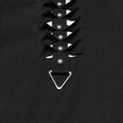 PUNK RAVE Women's Punk Buckle Ripped Coat with Hood