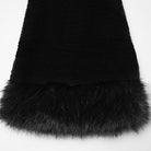 PUNK RAVE Women's Punk Buckle Strap Faux Fur Leg Warmers Black