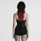 PUNK RAVE Women's Punk Buckle Strap Lace-up Overbust Corset