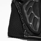 PUNK RAVE Women's Punk Buckle Strap Mesh Splice Mini Skirt