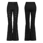 PUNK RAVE Women's Punk Buckle Unedged Flared Pants