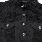 PUNK RAVE Women's Punk Buckle-up Collar Ripped Short Vest