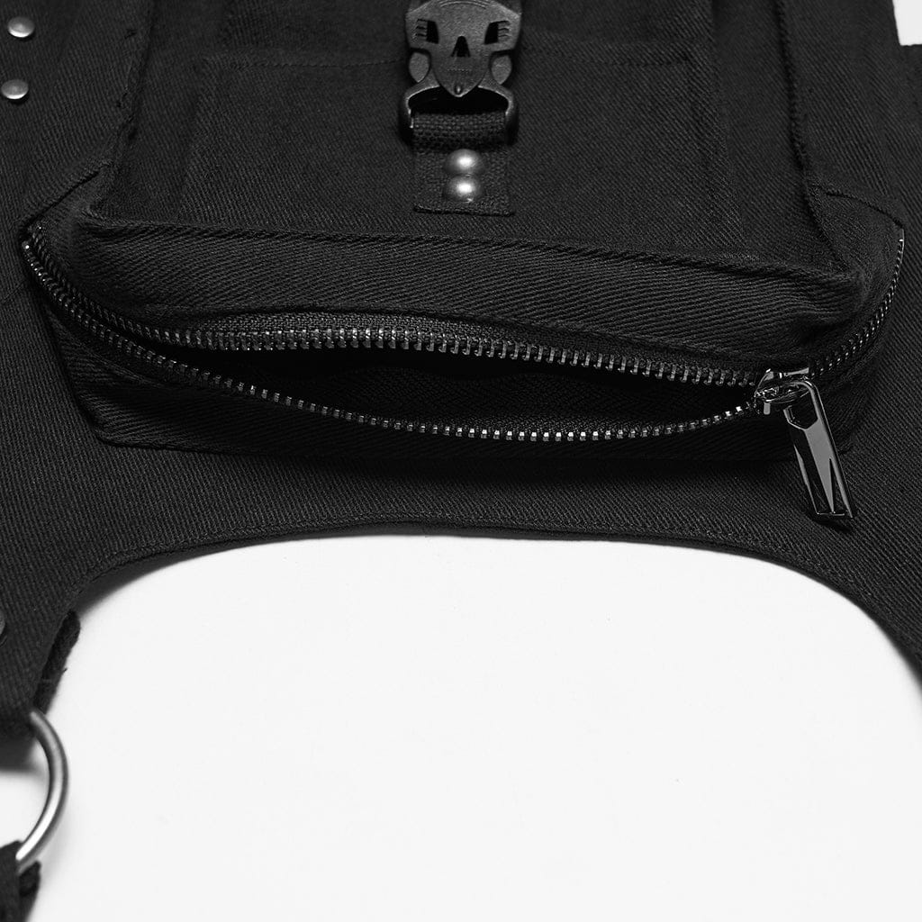 PUNK RAVE Women's Punk Buckle-up Rivet Leg Harness Bag