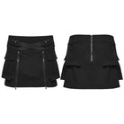 PUNK RAVE Women's Punk Buckle-up Zip Big Pockets Techwear Skirt