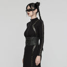 PUNK RAVE Women's Punk Buckles Lace-up Underbust Corset