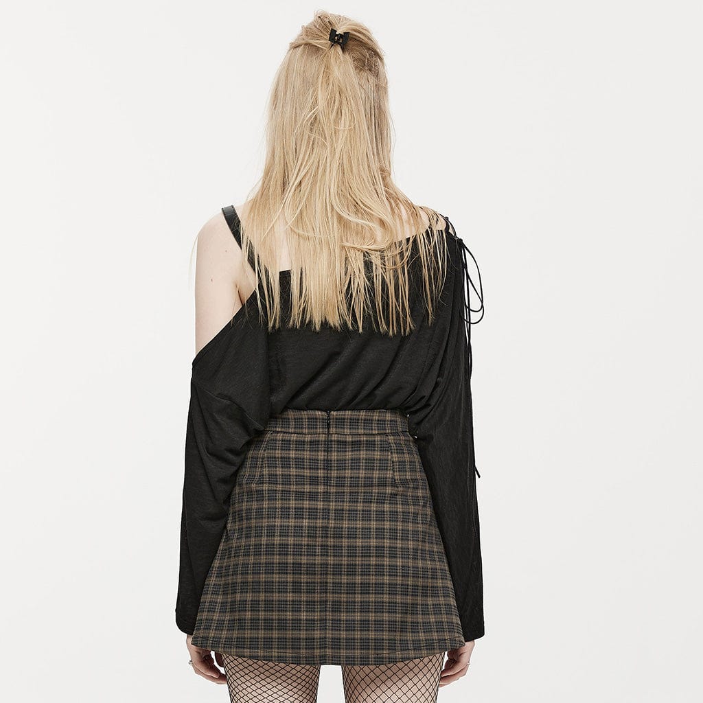 Camicia Da Donna Con Spalla Tagliata Stampata Farfalla Punk - Design Punk - Foto 6